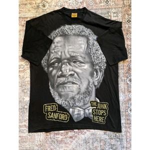 Vintage B.E.Z. Fred Sanford The Junk Stops Here Redd Foxx Black T-Shirt 3XL